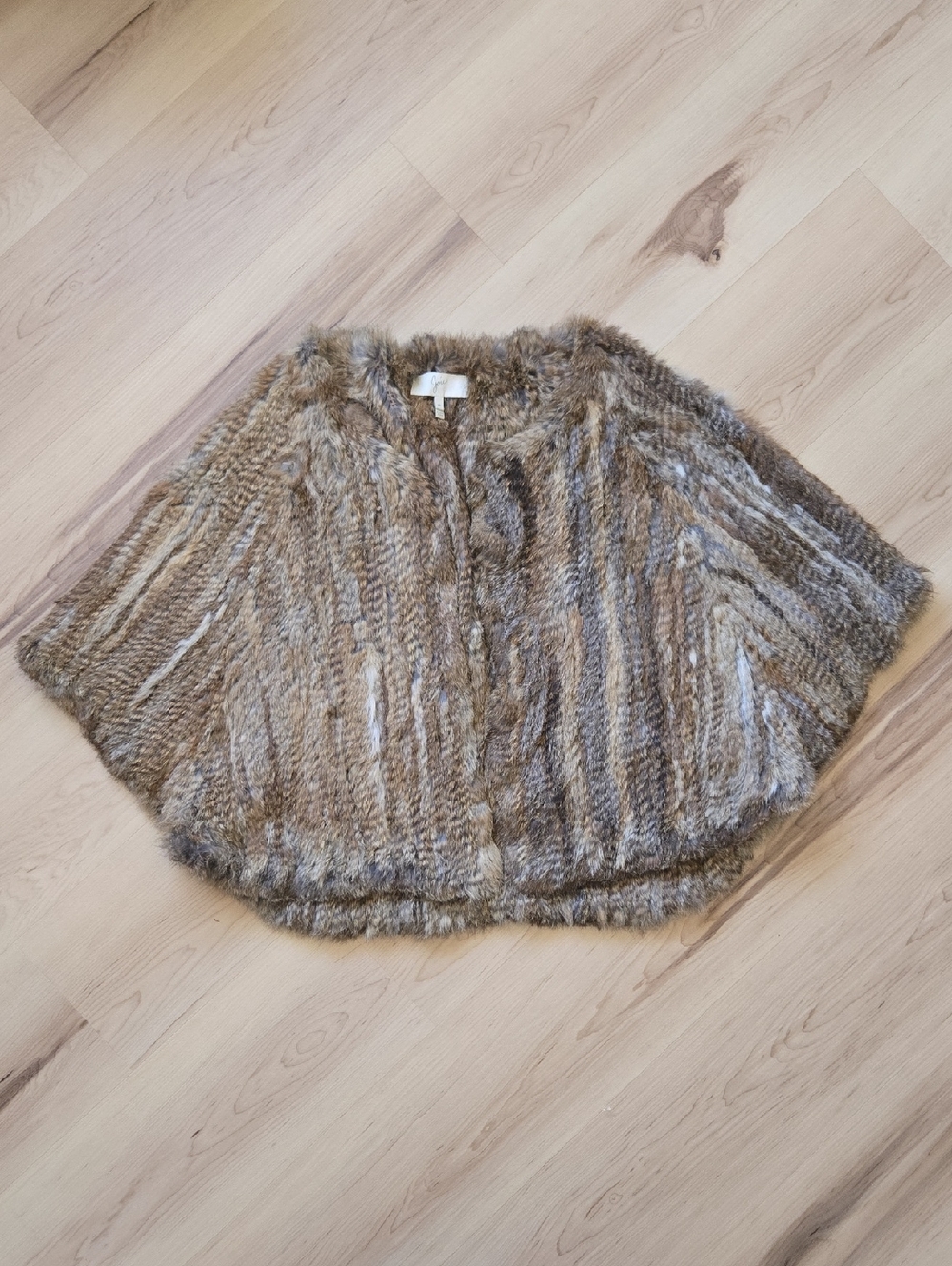 Joie Real Rabbit Poncho/Short Sleeve Jacket, Size Medium